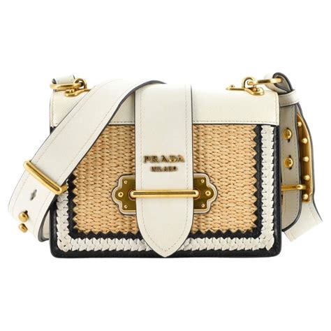 prada cahier straw|Women's Leather and Nylon Bags .